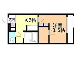 レオパレスT&S 1Kの間取図画像