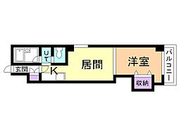 ナッツスピリット1 1DKの間取図画像