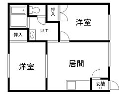 パレスラフォーレ 2DKの間取図画像