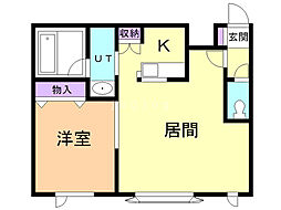 グレース近文.A 1LDKの間取図画像
