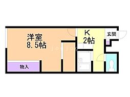 レオパレスドリームコート 1Kの間取図画像