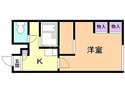 レオパレスオーキッド5 1Kの間取図画像