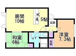 ForestHighstB 2LDKの間取図画像