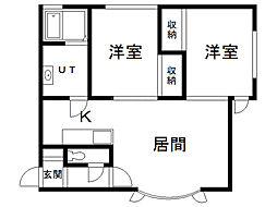 ルナB 2LDKの間取図画像