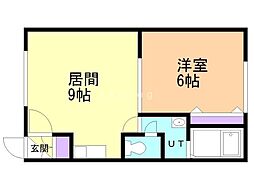 メゾン東421 1DKの間取図画像