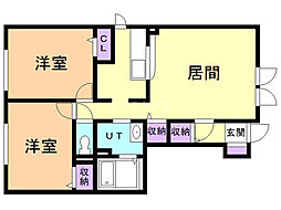 アルヴィス 2LDKの間取図画像