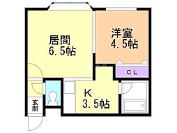 ロイヤルハープM 1LDKの間取図画像