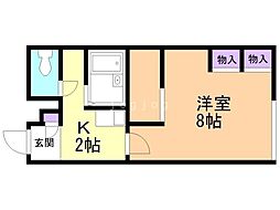 レオパレスデュオ.J 1Kの間取図画像