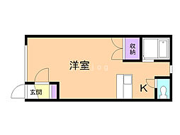 クレア 1Kの間取図画像