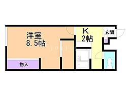 レオパレスドリームコート 1Kの間取図画像