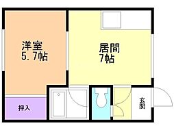 クリーンハイツ 1DKの間取図画像