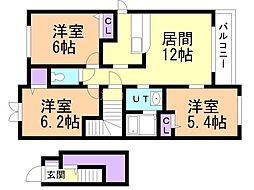エスポアールA 3LDKの間取図画像