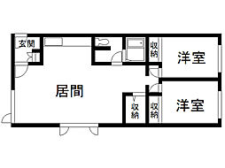 GREENPARECEKBL1997 2LDKの間取図画像