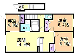 ライトサファイヤ 3LDKの間取図画像