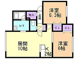 アルト7 2LDKの間取図画像