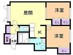 イリス・2 2LDKの間取図画像