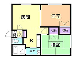 パークサイド高畠 2LDKの間取図画像