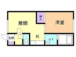 フロム・KA 1LDKの間取図画像