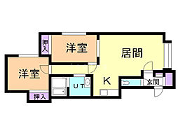 イースト410A 2LDKの間取図画像