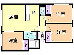 ラ・ポーレ2 3LDKの間取図画像