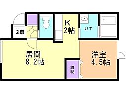 ロードスターハイツ 1LDKの間取図画像