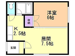 ハイツありこべーる 1LDKの間取図画像