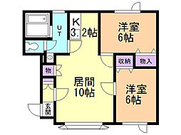 アークストリート 2LDKの間取図画像