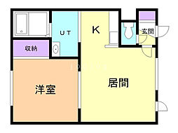 キャメロン432 1LDKの間取図画像
