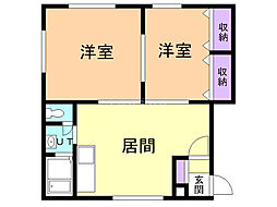 エクセレンス 2LDKの間取図画像