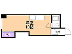 旭祥ハイツ ワンルームの間取図画像