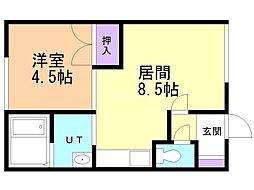 フレンドハイツ 1LDKの間取図画像