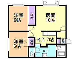 神楽岡14-5ハイツITO 2LDKの間取図画像