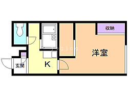 レオパレスソレイユ 1Kの間取図画像
