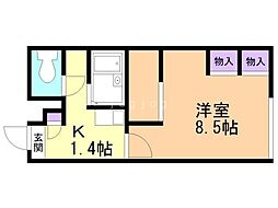 レオパレスソレイユ 1Kの間取図画像