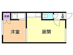 サングリア 1DKの間取図画像