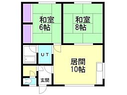 藤コーポ 2LDKの間取図画像
