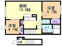 ベル・メゾン 2LDKの間取図画像
