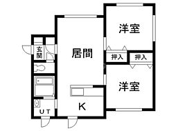 ぱれっと旭町 2LDKの間取図画像
