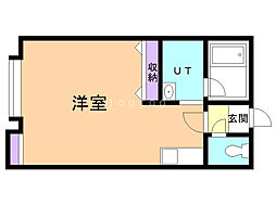 ルシヨンパーク ワンルームの間取図画像