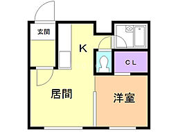 サニーパレス永山 1LDKの間取図画像