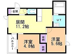エムシー・コンフォート 2LDKの間取図画像