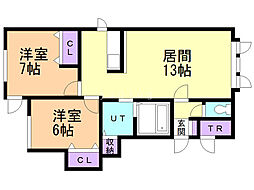 アルバ2 2LDKの間取図画像