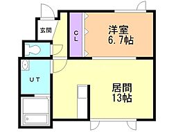 A-ya 1LDKの間取図画像