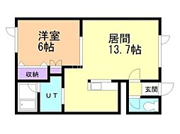 21世紀 1LDKの間取図画像