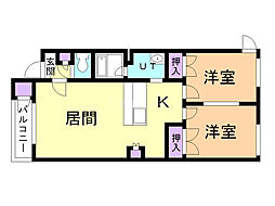 ピア神楽 2LDKの間取図画像
