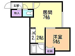 アンヌ 1LDKの間取図画像