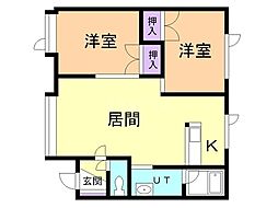 サンパティーク2 2LDKの間取図画像