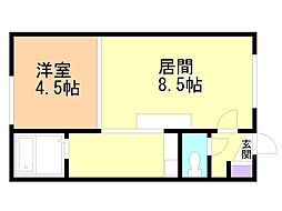アツミコーポ 1DKの間取図画像