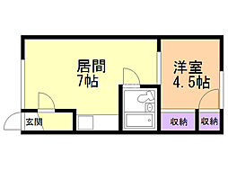 YMT 1LDKの間取図画像