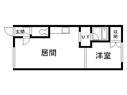 ハンドレットヴィレッジF 1LDKの間取図画像